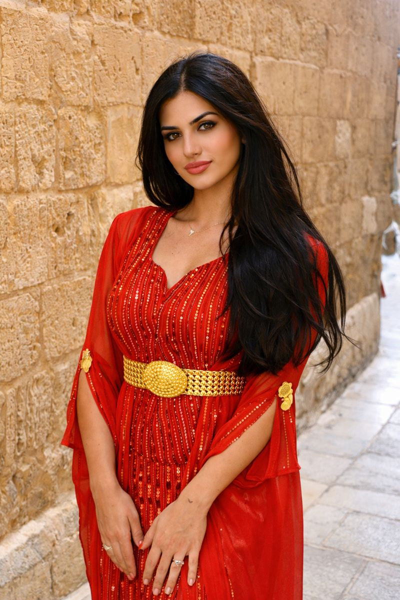 Mermaid Red Kurdish Dress – dil fistan