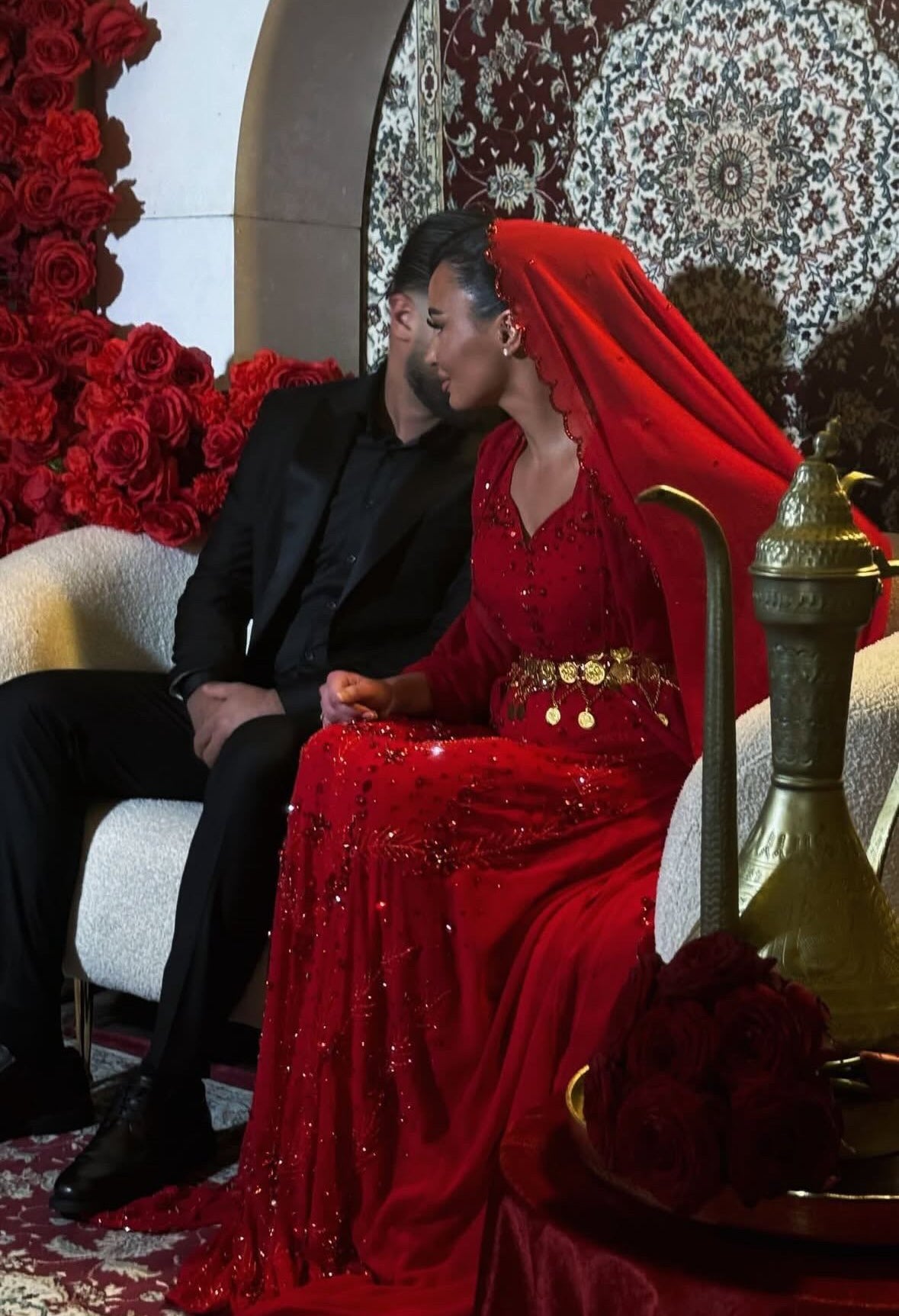 henna dress red Elegant Red Kurdish Dress Perfect for Henna Nights & Weddings